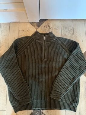 RALPH LAUREN HEAVY KNIT QUARTER ZIP SWEATER